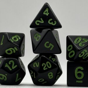 Kości RPG „Szmaragdowa Toń” – komplet 7 kości — kości RPG HalfyCraft