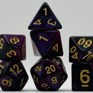 Kości RPG „Ametystowy Smok” – komplet 7 kości — kości RPG HalfyCraft