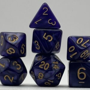 Kości RPG „Ametystowy Mrok” – komplet 7 kości — kości RPG HalfyCraft