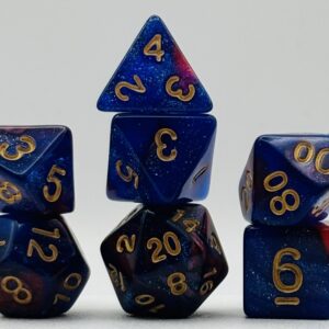 Kości RPG „Chabrowy Świt” – komplet 7 kości — kości RPG HalfyCraft