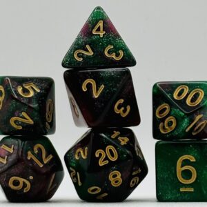 Kości RPG „Smoczy Bór” – komplet 7 kości — kości RPG HalfyCraft
