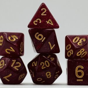 Kości RPG „Krwawy Brokat” – komplet 7 kości — kości RPG HalfyCraft