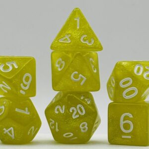 Kości RPG „Słoneczny Pył” – komplet 7 kości — kości RPG HalfyCraft