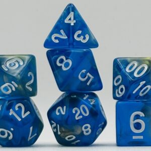 Kości RPG „Złota Głębina” – komplet 7 kości — kości RPG HalfyCraft