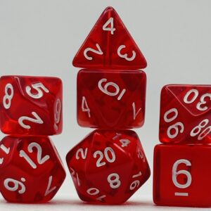 Kości RPG „Krwawy Rubin” – komplet 7 kości — kości RPG HalfyCraft